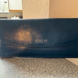 Coach Dark Blue Leather Wallet